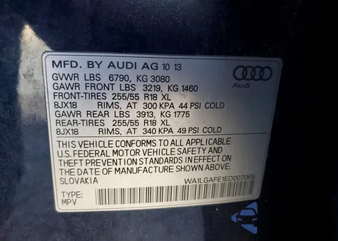 2014 Audi Q7 Premium Plus z USA, uszkodzony, nr VIN WA1LGAFE1ED007065